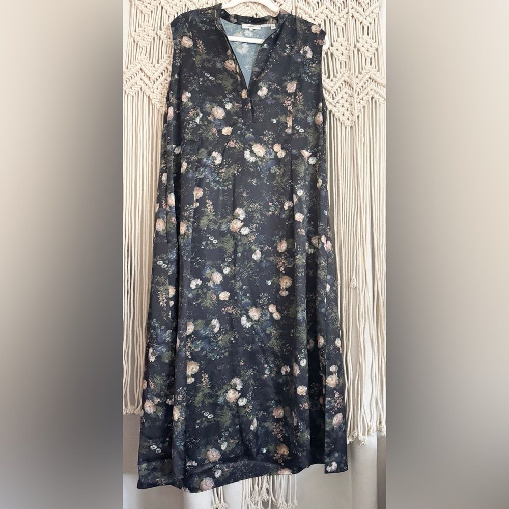 Vince Rose Field Popover Midi Dress Petal Glow Women’s Large EUC